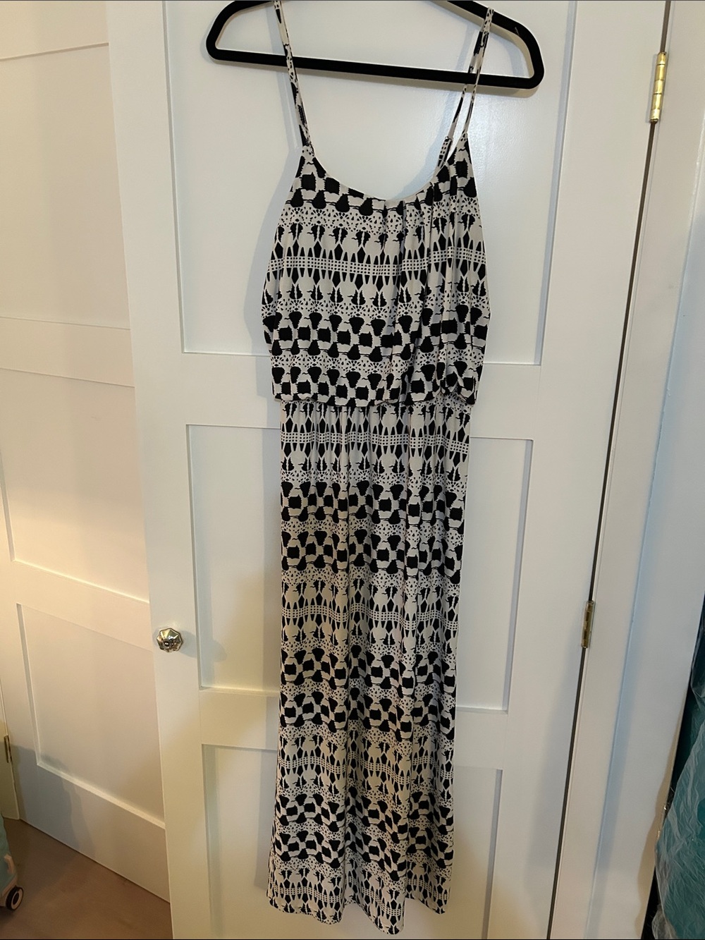 Magic Black and White Geometric Maxi Dress